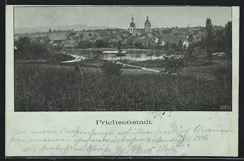 AK Prichsenstadt, Ortsansicht mit Kirche