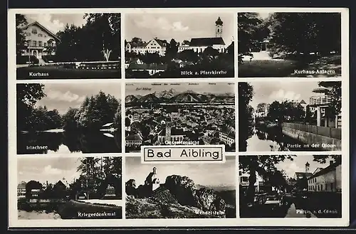 AK Bad Aibling, Pfarrkirche, Kurhaus-Anlagen, Kurhaus, Kriegerdenkmal