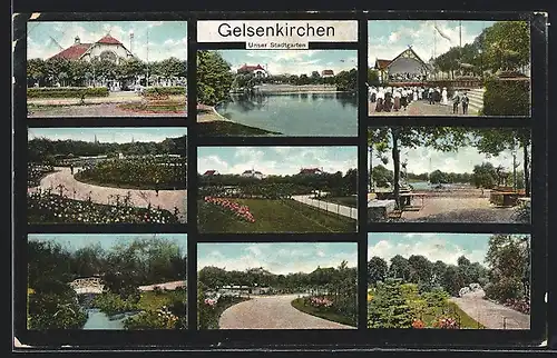 AK Gelsenkirchen, Stadtgarten, Versch. Ansichten