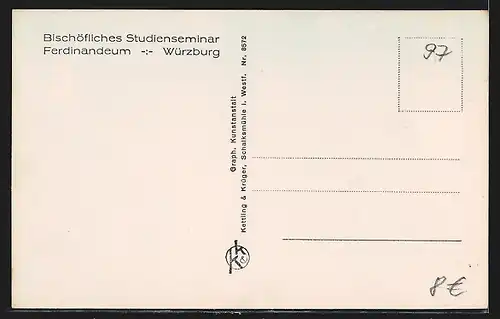 AK Würzburg, Bischöfliches Studienseminar, Ferdinandeum, Kinder auf Spielplatz