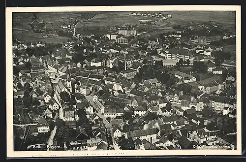 AK Selb, Ortspanorama, Fliegeraufnahme