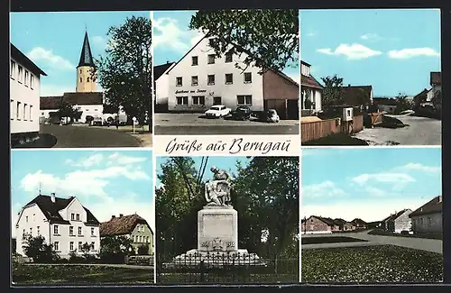 AK Berngau /Obpf., Gasthaus zur Sonne, Kriegsdenkmal, Kirche