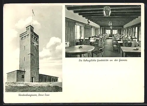 AK Berus-Saar, Gasthaus Hindenburgturm, Partie am Hindenburgturm