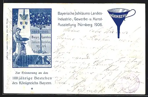 AK Nürnberg, Bayerische Jubiläums-Landes-Ausstellung 1906, Prinzregent Luitpold, Ganzsache Bayern
