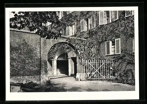 AK München-Moosach, Wohnsiedlung Borstei, Eingang zum Rosengarten