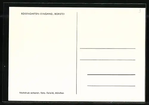AK München-Moosach, Wohnsiedlung Borstei, Eingang zum Rosengarten