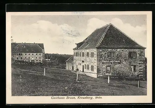 AK Kreuzberg /Rhön, Gasthaus Braun mit Nachbarhaus