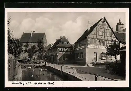 AK Dettelbach a. M., Gasthaus Wagenhäuser am Bach