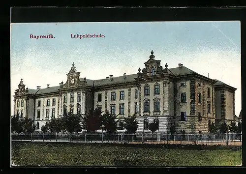 AK Bayreuth, Luitpoldschule mit Strasse