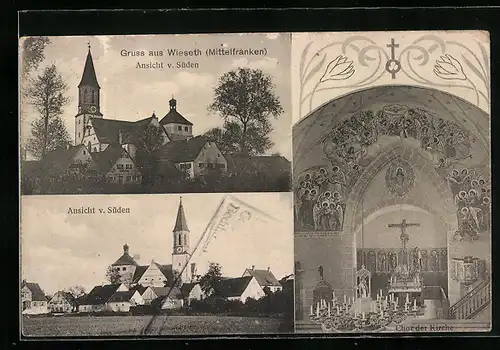 AK Wieseth /Mittelfranken, Ansicht von Süden, Chor der Kirche