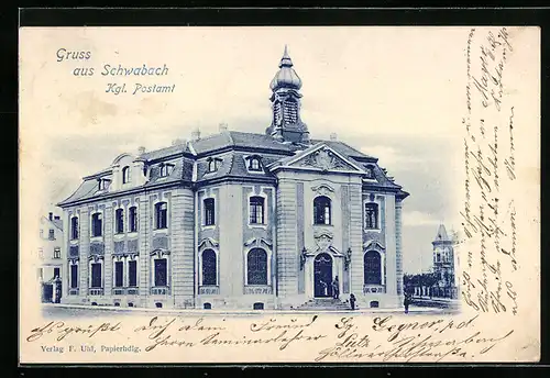 AK Schwabach, Blick auf das Kgl. Postamt