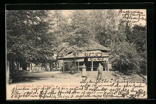 AK Sebnitz /Sächs. Schweiz, Am Gasthof Hochbusch