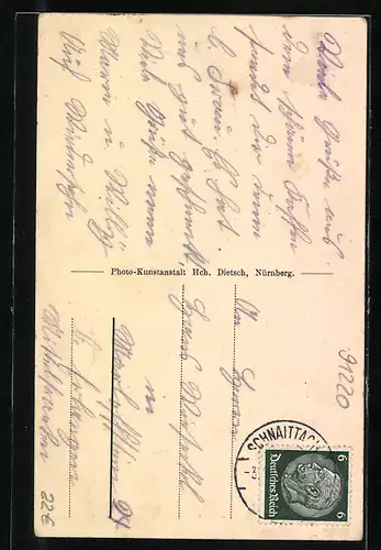 AK Schnaitach, Café Merthan, Innenansicht