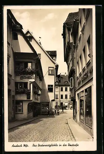 AK Ansbach, Gasthaus Bratwurstglöckle in der Uzstrasse