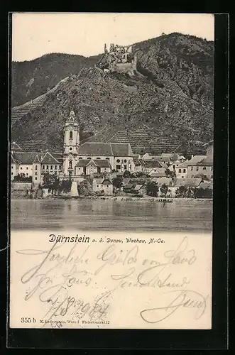 AK Dürnstein an der Donau, Totalansicht mit Kirche