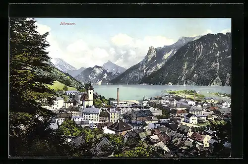 AK Ebensee, Ortsansicht bei Tag