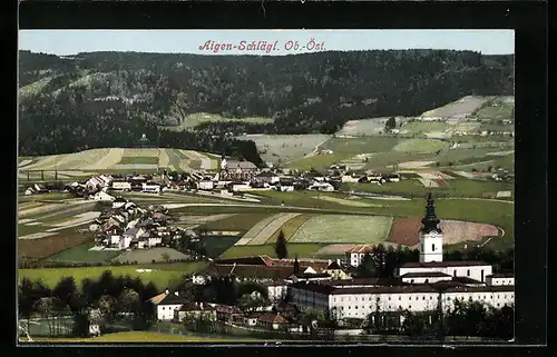 AK Aigen-Schlägl, Panorama aus der Vogelschau