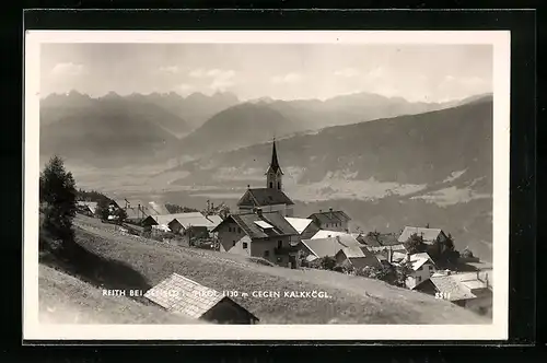 AK Reith bei Seefeld, Ortsansicht gegen Kalkkögl