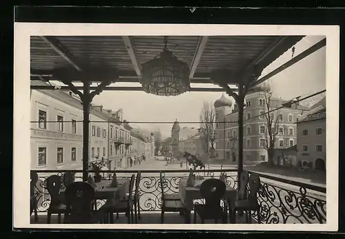 AK Lienz, Ausblick vom Hotel Post auf Kaiser Josefsplatz