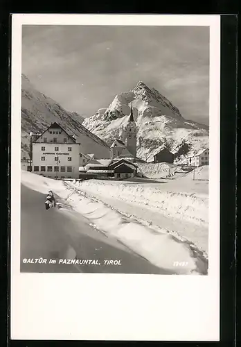 AK Galtür im Paznauntal, Schneelandschaft am Alpenhaus Fluchthorn