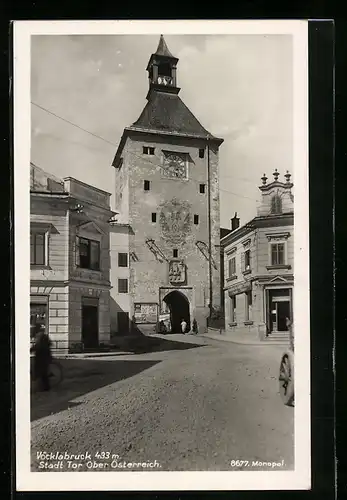 AK Vöcklabruck, Partie am Stadt Tor