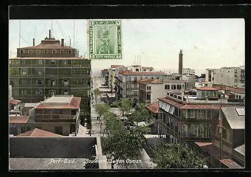 AK Port-Said, Boulevard Sultan Osman, Strassenpartie