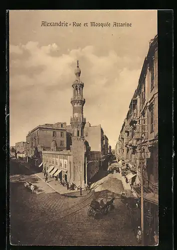 AK Alexandrie, Rue et Mosquee Attarine