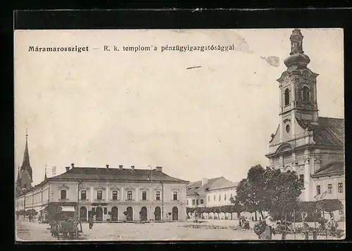 AK Máramarossziget, R. k. templom a pénzügyigazgatósággal