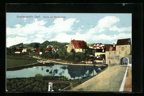 AK Grafenwöhr / Opf., Partie am Stadtweiher