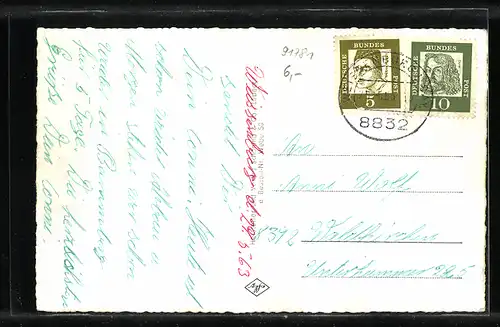 AK Weissenburg i. B., Stadtmauer am Schiessgraben, Marktplatz, Burghof mit Zisterne