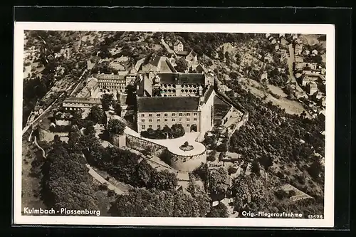 AK Kulmbach, Blick auf Plassenburg, Fliegeraufnahme