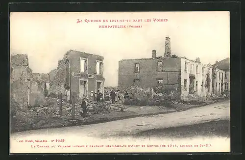 AK Nompatelize, Le Centre du Village, Septembre 1914