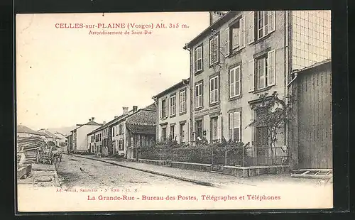 AK Celles-sur-Plaine, Bureau des Postes, La Grande-Rue