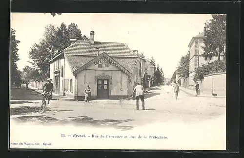AK Epinal, Rue de Provence et Rue de la Préfecture