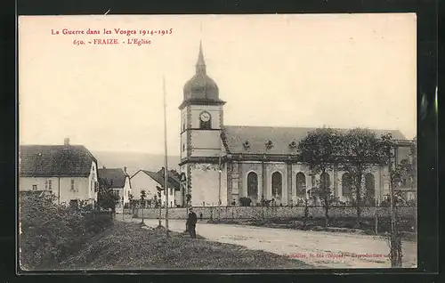 AK Fraize, La Guerre dans les Vosges 1914-15, L`Eglise