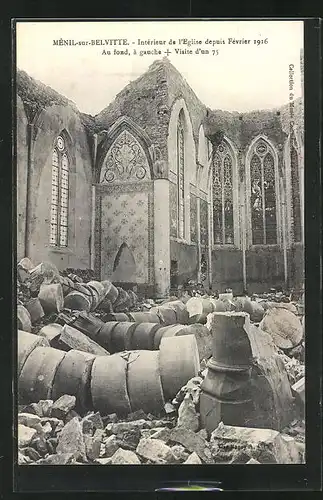 AK Ménil-sur-Belvitte, Intérieur de l'Eglise 1916