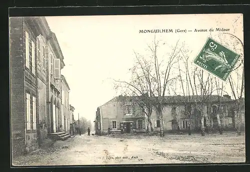 AK Monguilhem, Avenue du Midour, Ortspartie