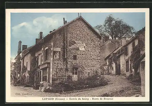 AK Lépaud, Entrée du bourg, Route de Boussac