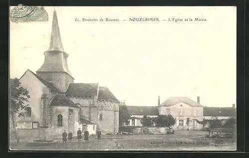 AK Nouzerines, L`Eglise et la Mairie