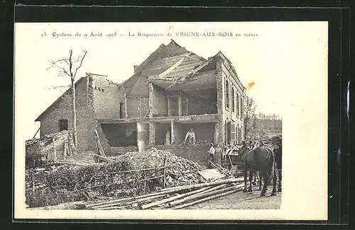 AK Vrigne-aux-Bois, La Briqueterie en ruines