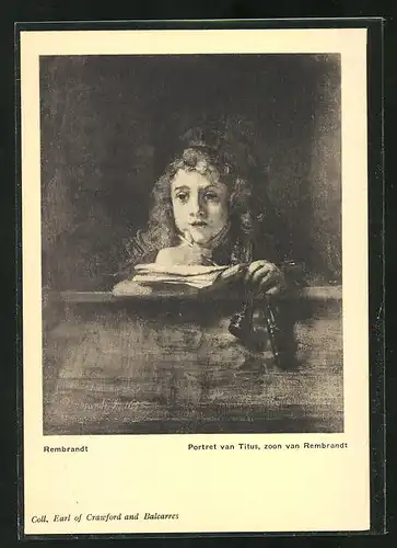 Künstler-AK Ned. Bond tot Kinderbescherming, Holländische Kinderfürsorge, Portrait von Rembrandts Sohn Titus