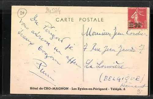 AK Les Eyzies-en-Périgord, Hôtel de Cro-Magnon