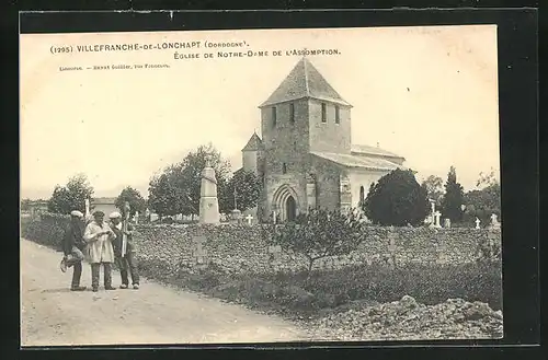 AK Villefranche-de-Lonchapt, Église de Notre-Dame de l`Assomption