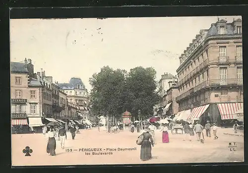 AK Périgueux, Place Daumesnil, les Boulevards