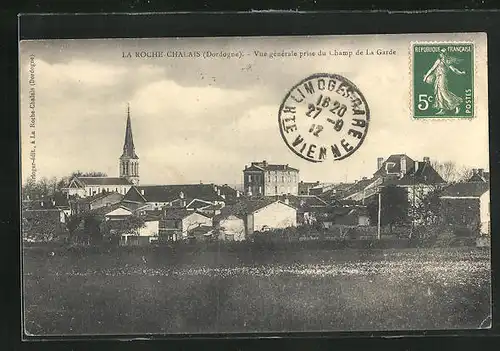 AK La Roche-Chalais, Vue générale prise du Champ de La Garde