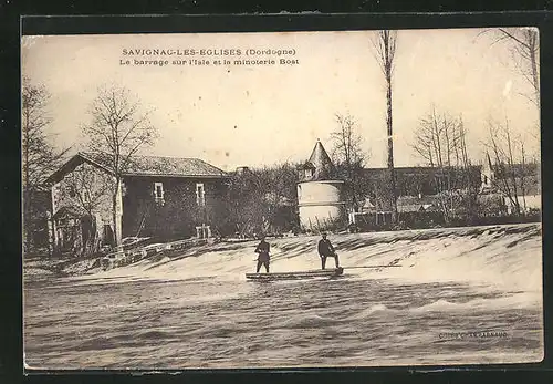 AK Savignac-les-Eglises, Le barrage sur l`Isle et la minoterie Bost