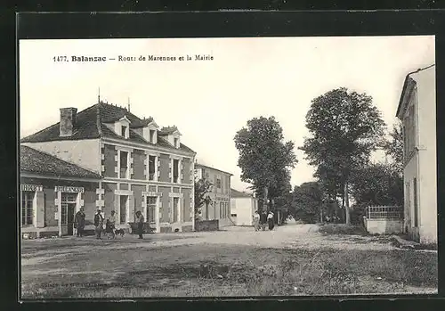 AK Balanzac, Route de Marennes et la Mairie