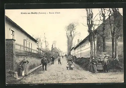 AK Croix-au-Bailly, Route d`Ault, Strassenpartie im Ort