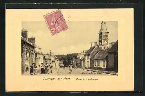 AK Pierrepont-sur-Avre, Route de Montdidier, Ortspartie
