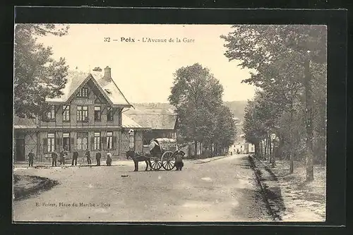 AK Poix, L`Avenue de la Gare, Hotel Lecornut-Barbet